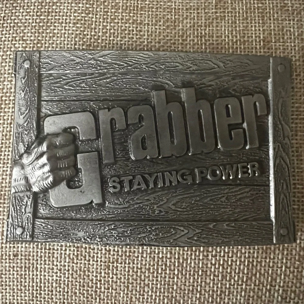 Vintage Grabber Staying Power Belt Buckle Lewis Buckles Chicago 3.5in Gorpcore